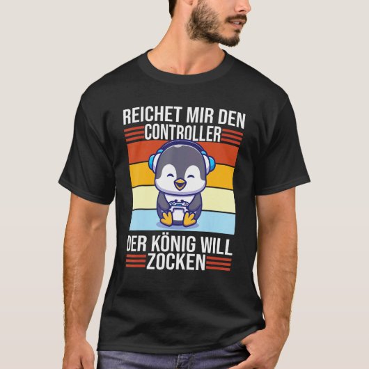 Zocken Reichet Mir Den Controller König Ps5 Consol T-shirt (Voorkant)