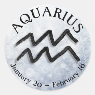 Zodiab Sign Aquarius Horoscope Astrologie Ronde Sticker