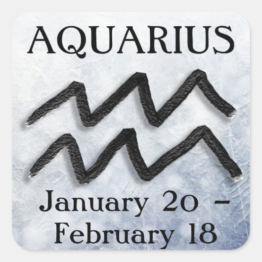 Zodiab Sign Aquarius Horoscope Astrologie Vierkante Sticker (Voorkant)