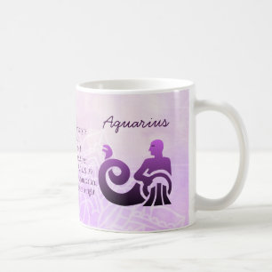 Zodiab Sign Aquarius Paars Astrology Symbol Koffiemok