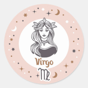 Zodiab Sign Virgo Ronde Sticker