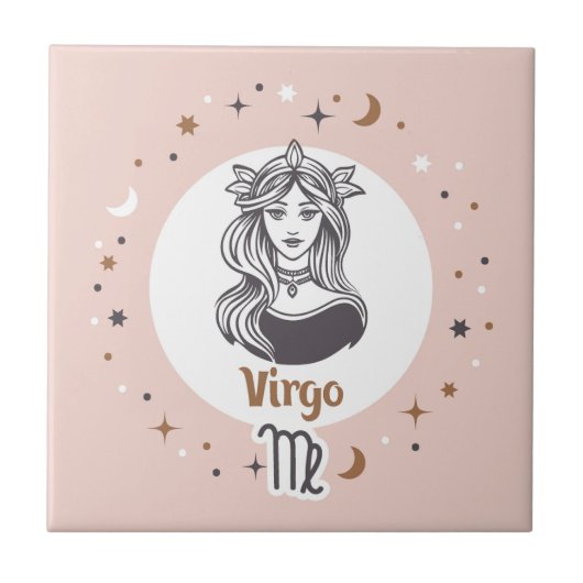 Zodiab Sign Virgo Tegeltje (Voorkant)