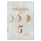 Zodiabetici Blue Celestial Gold Table Number Kaart (Achterkant)