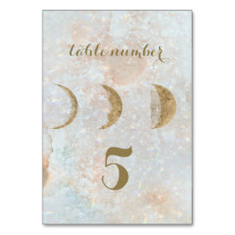 Zodiabetici Blue Celestial Gold Table Number Kaart