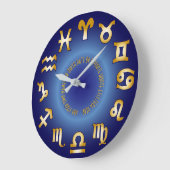 ZodiaBlue Gold Monogram Voeg je eigen tekstdatum t Grote Klok (Hoek)