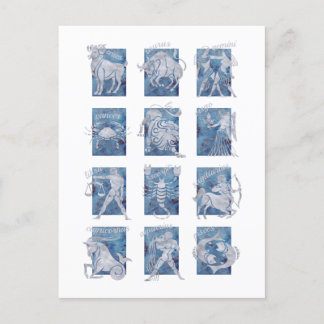 Zodiac 12 Star Signs Briefkaart