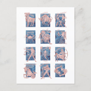 Zodiac 12 Star Signs Briefkaart