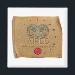 ZODIAC - Aires - Magnet<br><div class="desc">Celebrate the spirit of Aires with this beautifully designed magnet featuring original created art inspired by the stars and symbolism of the zodiac. The celestial design reflects the personality and energy associated with the Aires sign, adding a unique and artistic touch to refrigerators, lockers, office boards, or any magnetic surface....</div>