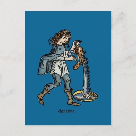 Zodiac: Aquarius, 1482 Briefkaart (Voorkant)