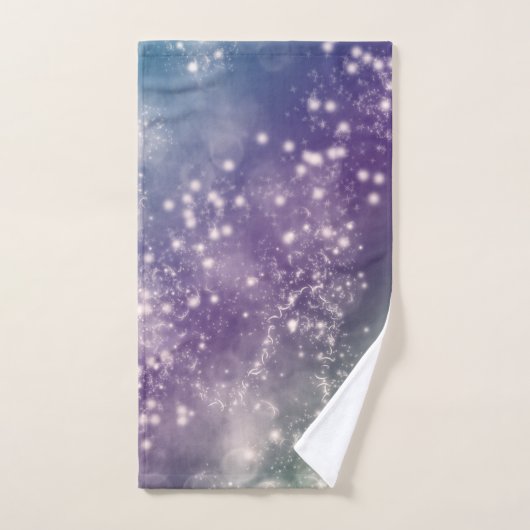 Zodiac : Aquarius Blue & Purple Space Design (Serviette à main)