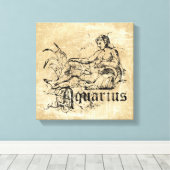 Zodiac Aquarius Canvas Afdruk (Insitu (Houten vloer))