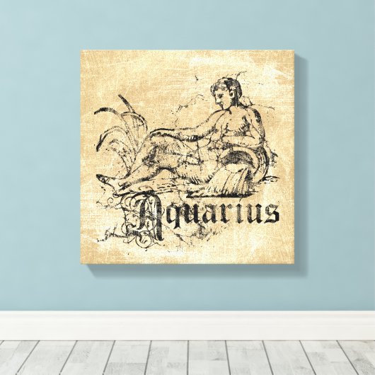  Zodiac Aquarius Canvas Afdruk (Insitu (Houten vloer))