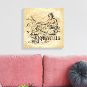 Zodiac Aquarius Canvas Afdruk (Insitu (Woonkamer))