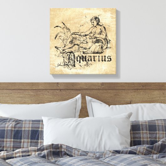  Zodiac Aquarius Canvas Afdruk (Insitu (Slaapkamer))