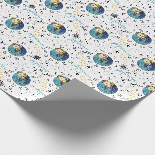 Zodiac Aquarius-inpakpapier Cadeaupapier (Hoek)