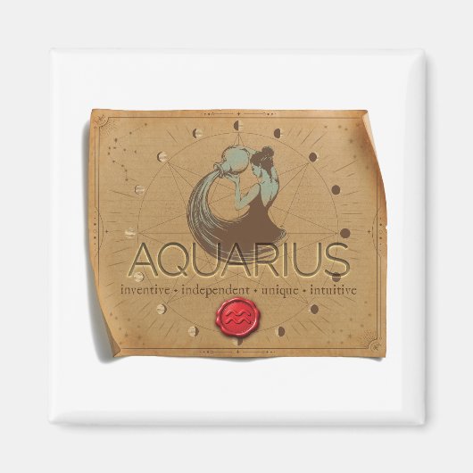 ZODIAC - Aquarius - Magnet Magneet (Voorkant)