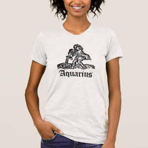 Zodiac Aquarius middeleeuwse houtsnippers T T-shirt