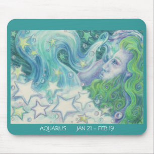 Zodiac Aquarius mousepad dates Muismat