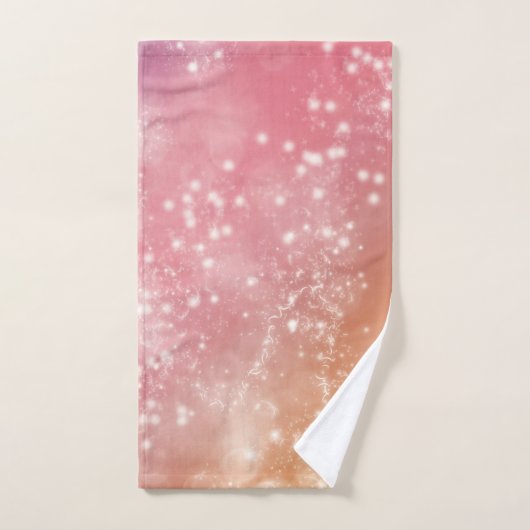 Zodiac : Aquarius Pink & Peach Space Design (Serviette à main)