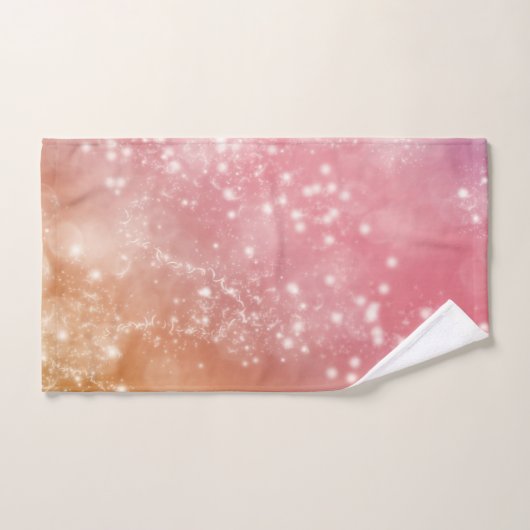 Zodiac : Aquarius Pink & Peach Space Design (Serviette à main)