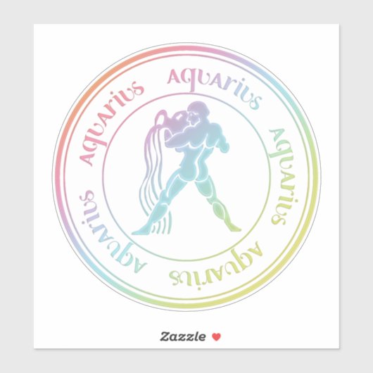 Zodiac: Aquarius regenboogkleurzegel Sticker (Vel)