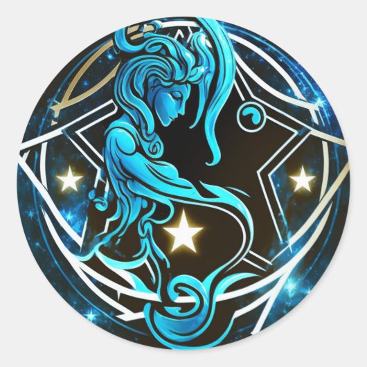 Zodiac - Aquarius Sticker (Voorkant)