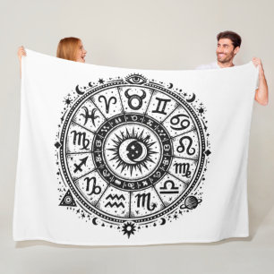 Zodiac Arcana — De Twaalf Tekens door BurnsInHell Fleece Deken