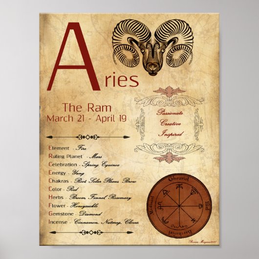 ZODIAC ARIES Birth Sign POSTER (Voorkant)