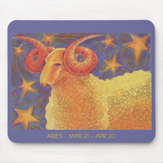 Zodiac Aries mousepad dates Muismat (Voorkant)