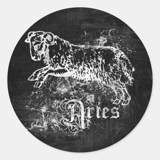 Zodiac Aries Ronde Sticker (Voorkant)