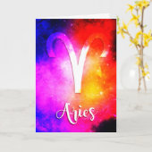 Zodiac : Aries Space Candy Carte d'anniversaire (Fleur jaune)