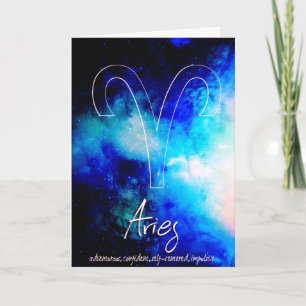 Zodiac: Aries traits Birthday Kaart