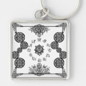  Zodiac Art Deco Design Kaychain Sleutelhanger (Voorkant)