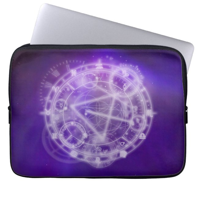 Zodiac Astrology Chart Laptop Sleeve (Voorkant)