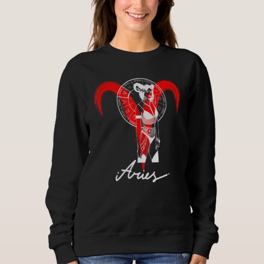 Zodiac Astrology Horoscope Gothic Aries Trui (Voorkant)