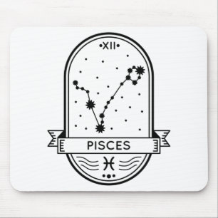 ZODIAC BADGE CONSTELLATION PISCES STROKE MUISMAT