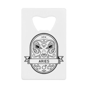 ZODIAC BADGE SYMBOL ARIES STROKE KREDIETKAART FLESSENOPENER