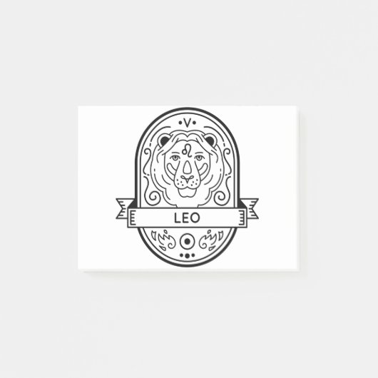 ZODIAC BADGE SYMBOL LEO STROOM POST-IT® NOTES (Voorkant)