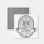 ZODIAC BADGE SYMBOL SCORPIO STROOM MAGNEET (Voorkant / Achterkant)