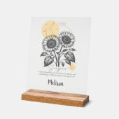 Zodiac Birth Flower Art cadeau Leo personnalisé (Angle)