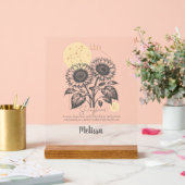 Zodiac Birth Flower Art cadeau Leo personnalisé (Mariage)