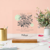 Zodiac Birth Flower Art Personalized Aries Gift Acryl Bord (Huwelijk)