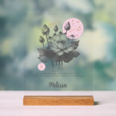 Zodiac Birth Flower Art Personalized Pisces Gift Acryl Bord (Neutraal)