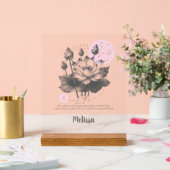 Zodiac Birth Flower Art Personalized Pisces Gift Acryl Bord (Huwelijk)