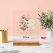 Zodiac Birth Flower Art Personalized Virgo Venin (Mariage)