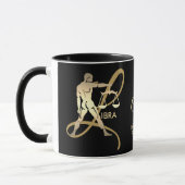 ♎ Zodiac Birthday Sign/Black en Gold Mok (Links)