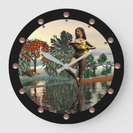 ZODIAC BIRTHDAY SIGNES/AQUARIUS Roze Pareltjes Grote Klok