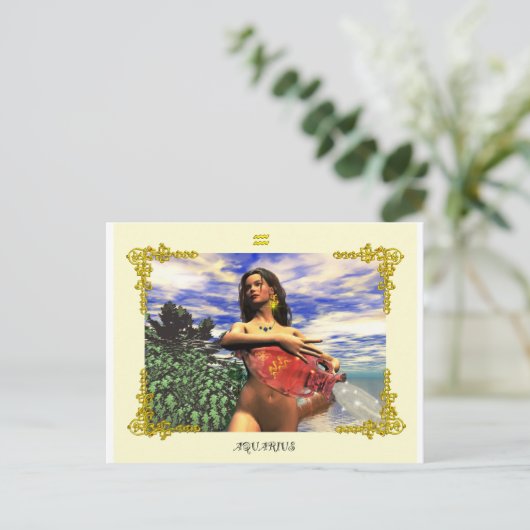ZODIAC BIRTHDAY SIGNS / AQUARIUS BRIEFKAART (Staand voorkant)