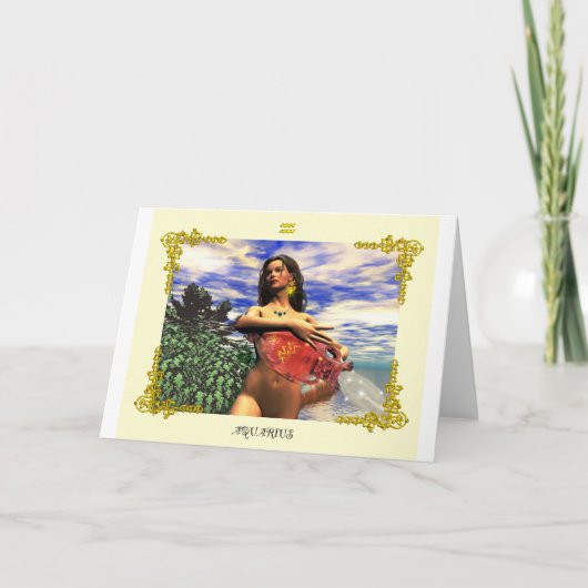ZODIAC BIRTHDAY SIGNS / AQUARIUS KAART (Voorkant)