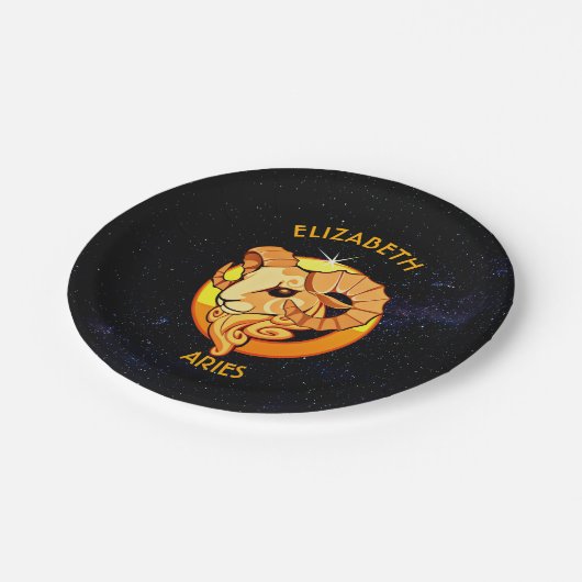 Zodiac Birthday-teken met uw aangepaste naam Papieren Bordje (Gekanteld)